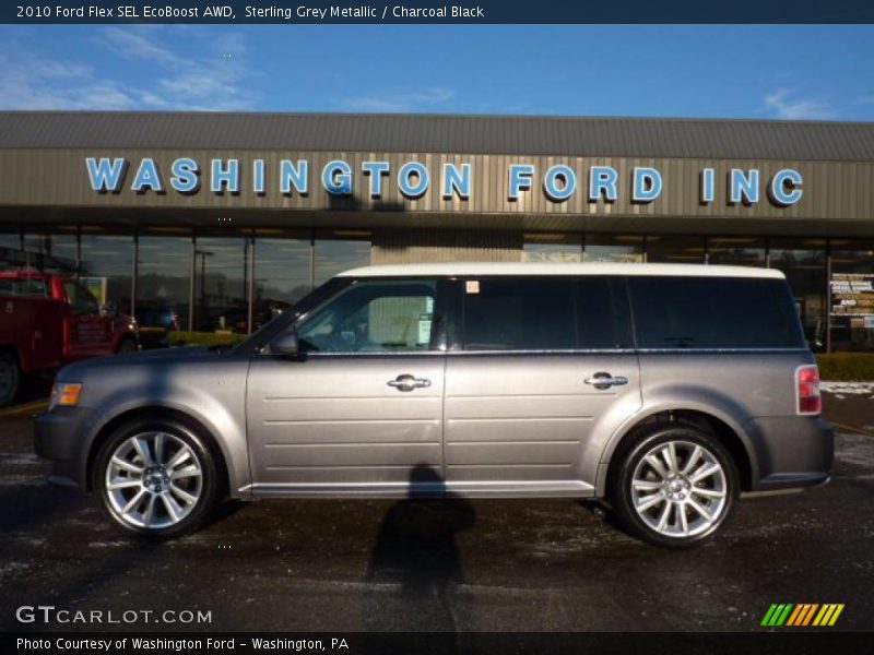 Sterling Grey Metallic / Charcoal Black 2010 Ford Flex SEL EcoBoost AWD