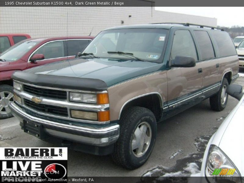 Dark Green Metallic / Beige 1995 Chevrolet Suburban K1500 4x4