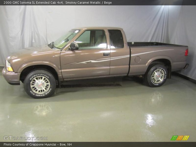 Smokey Caramel Metallic / Beige 2000 GMC Sonoma SL Extended Cab 4x4