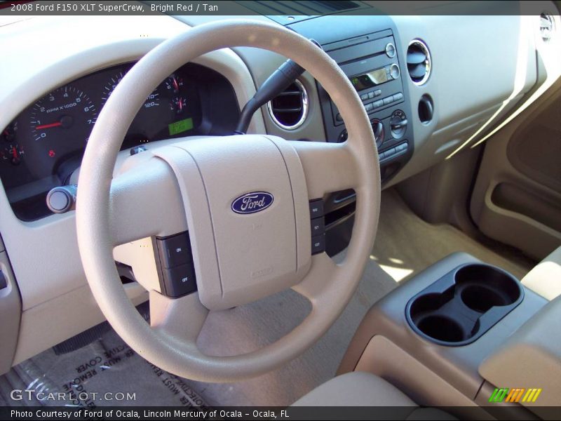 Bright Red / Tan 2008 Ford F150 XLT SuperCrew
