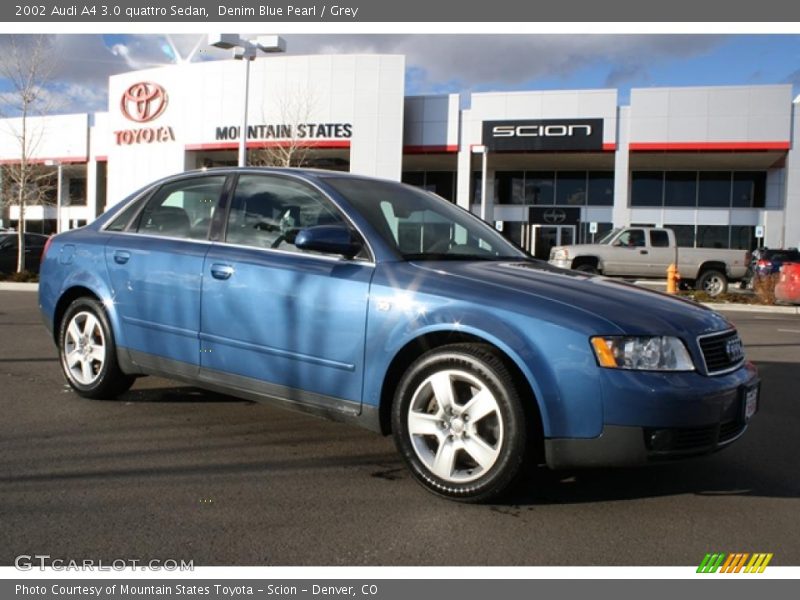 Denim Blue Pearl / Grey 2002 Audi A4 3.0 quattro Sedan