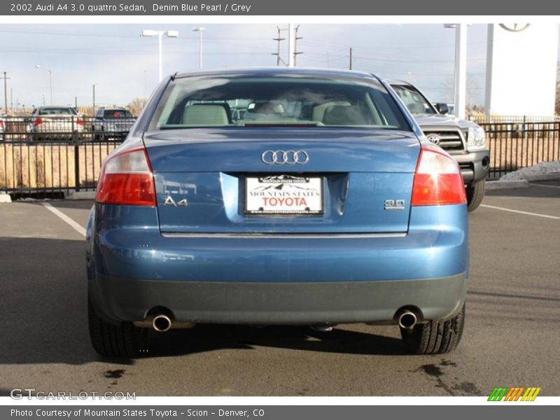 Denim Blue Pearl / Grey 2002 Audi A4 3.0 quattro Sedan