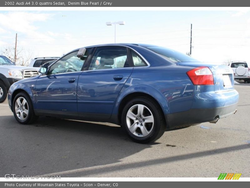 Denim Blue Pearl / Grey 2002 Audi A4 3.0 quattro Sedan