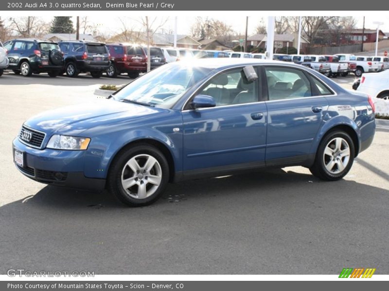 Denim Blue Pearl / Grey 2002 Audi A4 3.0 quattro Sedan