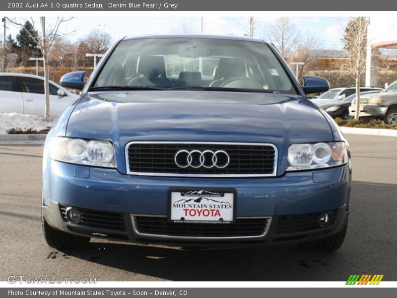 Denim Blue Pearl / Grey 2002 Audi A4 3.0 quattro Sedan