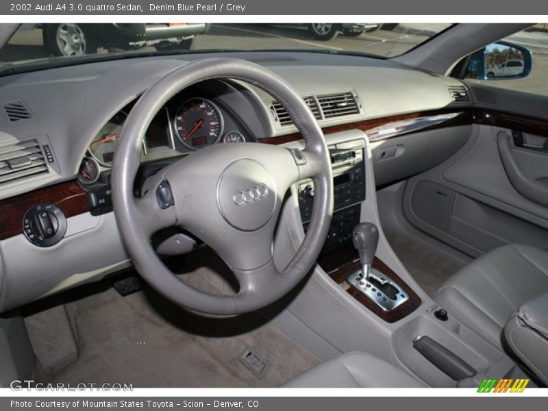 Denim Blue Pearl / Grey 2002 Audi A4 3.0 quattro Sedan