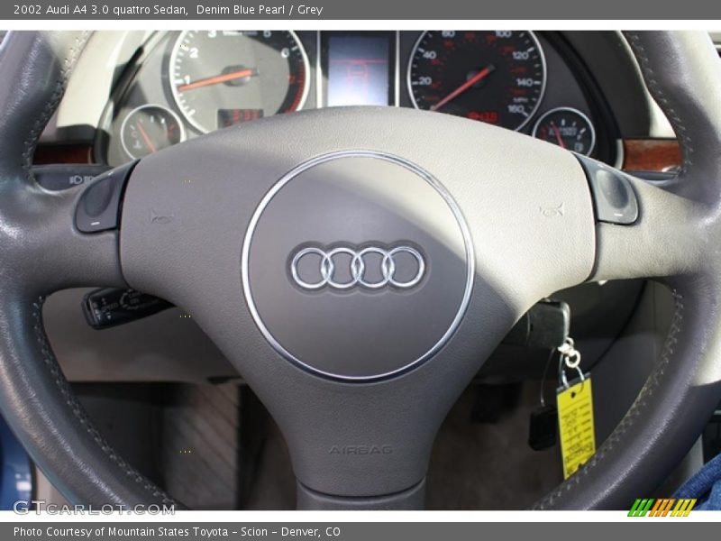 Denim Blue Pearl / Grey 2002 Audi A4 3.0 quattro Sedan