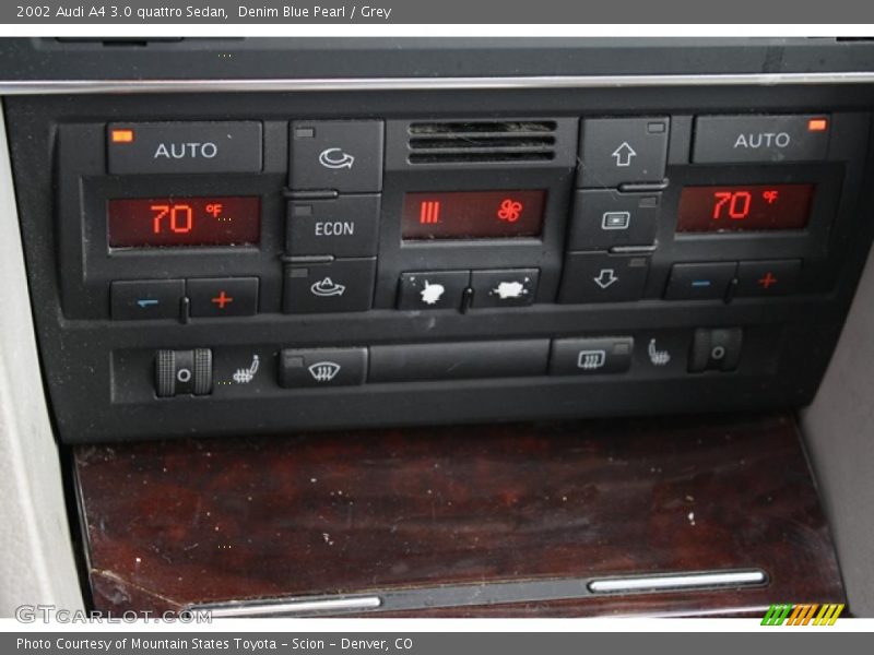 Denim Blue Pearl / Grey 2002 Audi A4 3.0 quattro Sedan
