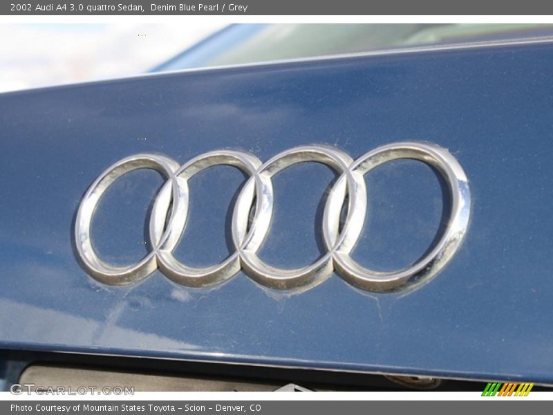 Denim Blue Pearl / Grey 2002 Audi A4 3.0 quattro Sedan