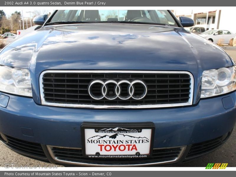 Denim Blue Pearl / Grey 2002 Audi A4 3.0 quattro Sedan