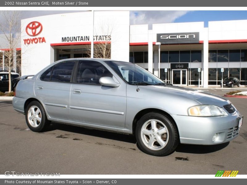 Molten Silver / Stone 2002 Nissan Sentra GXE