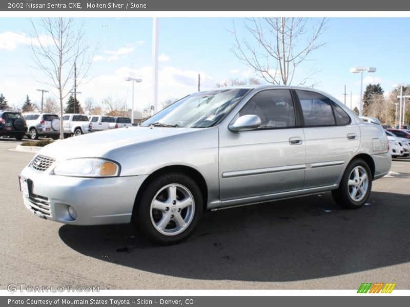 Molten Silver / Stone 2002 Nissan Sentra GXE