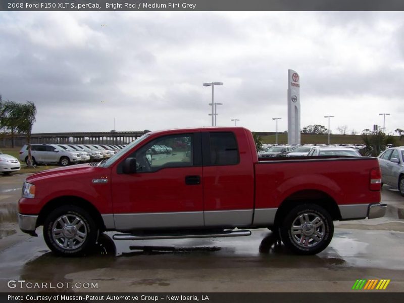 Bright Red / Medium Flint Grey 2008 Ford F150 XLT SuperCab