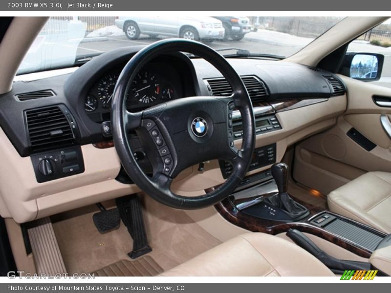 Jet Black / Beige 2003 BMW X5 3.0i