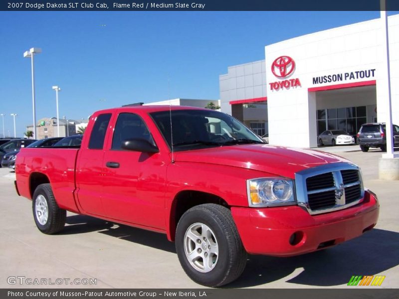 Flame Red / Medium Slate Gray 2007 Dodge Dakota SLT Club Cab