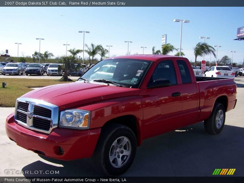 Flame Red / Medium Slate Gray 2007 Dodge Dakota SLT Club Cab
