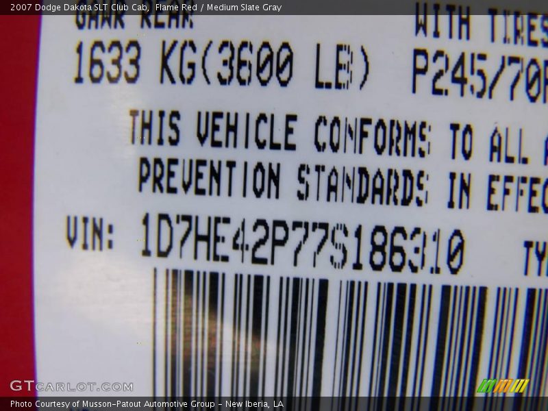 Flame Red / Medium Slate Gray 2007 Dodge Dakota SLT Club Cab