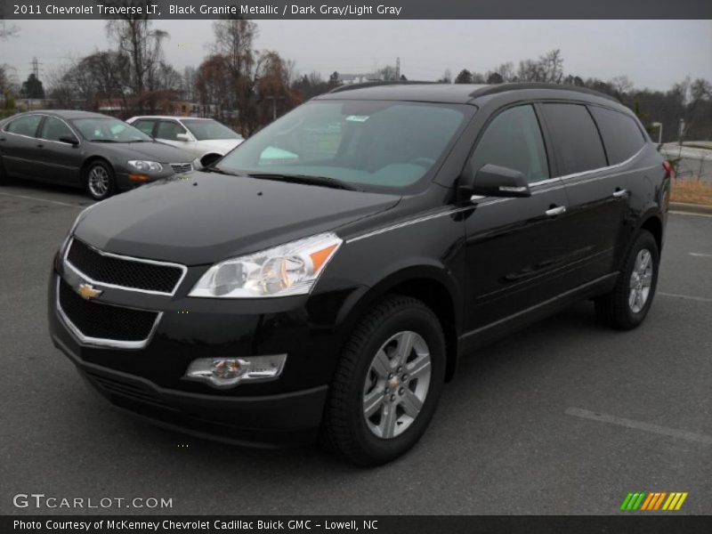 Black Granite Metallic / Dark Gray/Light Gray 2011 Chevrolet Traverse LT