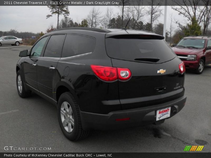 Black Granite Metallic / Dark Gray/Light Gray 2011 Chevrolet Traverse LT