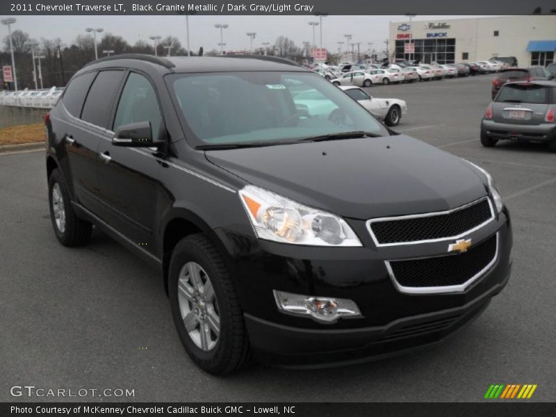 Black Granite Metallic / Dark Gray/Light Gray 2011 Chevrolet Traverse LT
