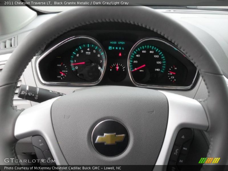 Black Granite Metallic / Dark Gray/Light Gray 2011 Chevrolet Traverse LT