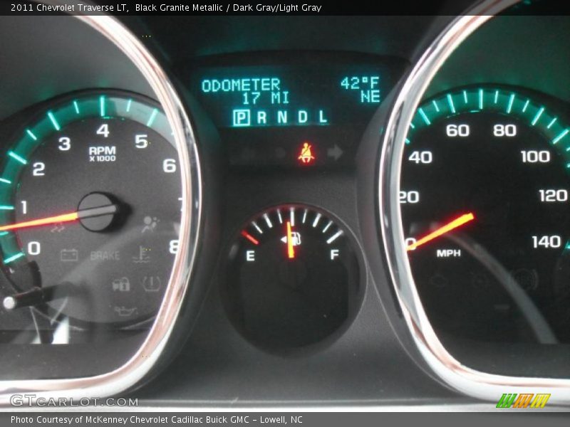 Black Granite Metallic / Dark Gray/Light Gray 2011 Chevrolet Traverse LT