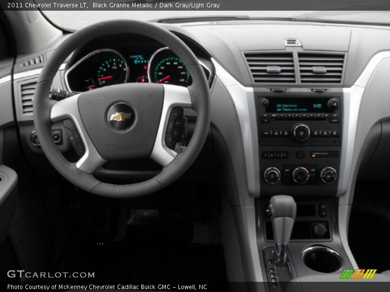 Black Granite Metallic / Dark Gray/Light Gray 2011 Chevrolet Traverse LT