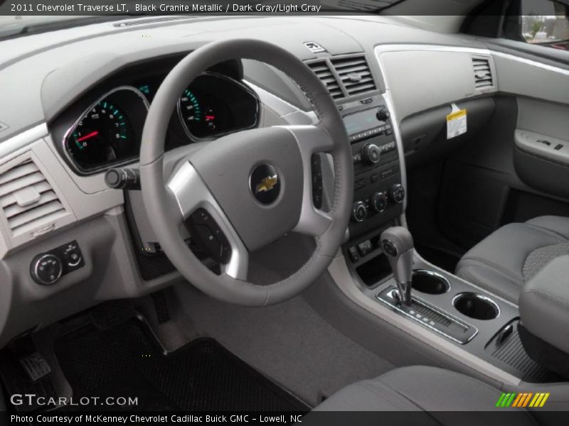 Black Granite Metallic / Dark Gray/Light Gray 2011 Chevrolet Traverse LT