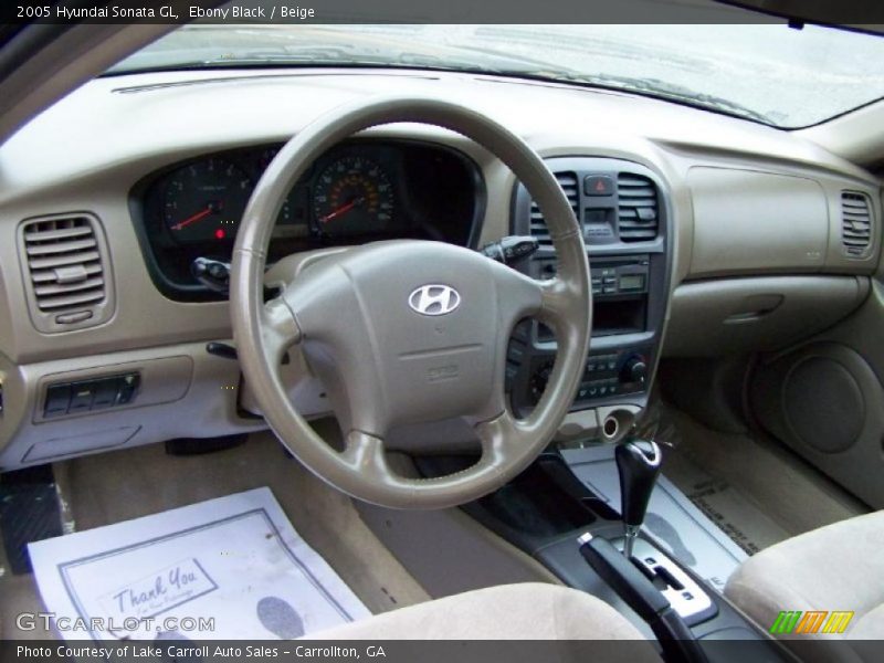 Ebony Black / Beige 2005 Hyundai Sonata GL