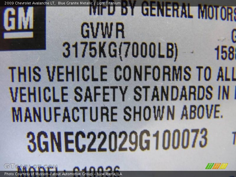 Blue Granite Metallic / Light Titanium 2009 Chevrolet Avalanche LT