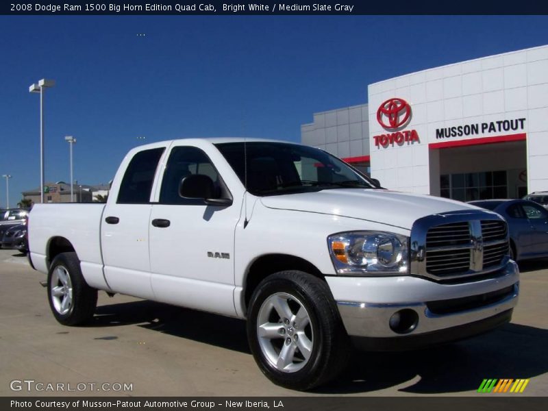 Bright White / Medium Slate Gray 2008 Dodge Ram 1500 Big Horn Edition Quad Cab