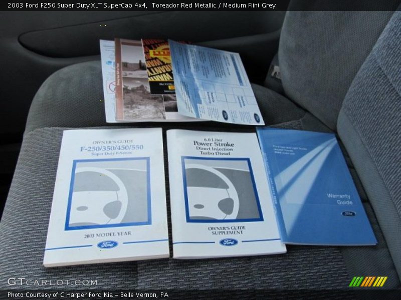 Toreador Red Metallic / Medium Flint Grey 2003 Ford F250 Super Duty XLT SuperCab 4x4