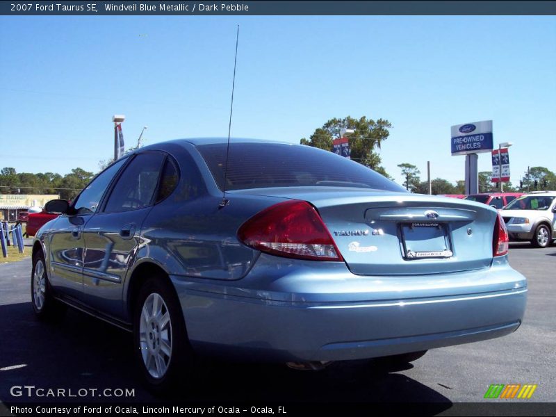 Windveil Blue Metallic / Dark Pebble 2007 Ford Taurus SE