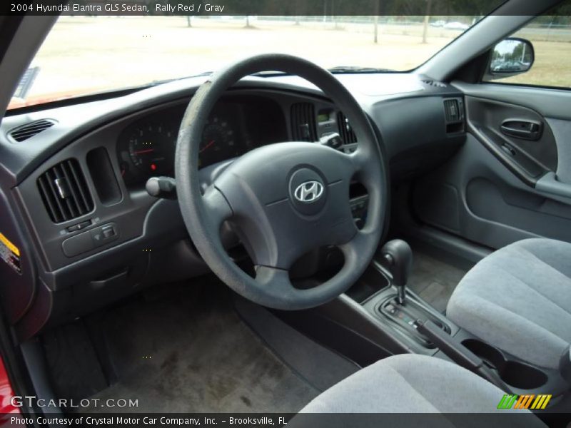 Rally Red / Gray 2004 Hyundai Elantra GLS Sedan