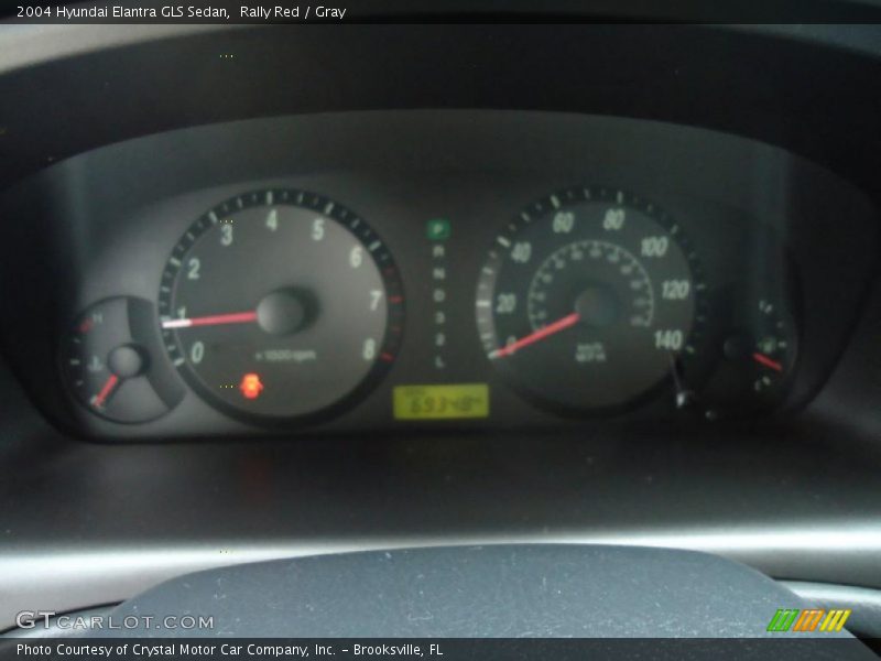 Rally Red / Gray 2004 Hyundai Elantra GLS Sedan