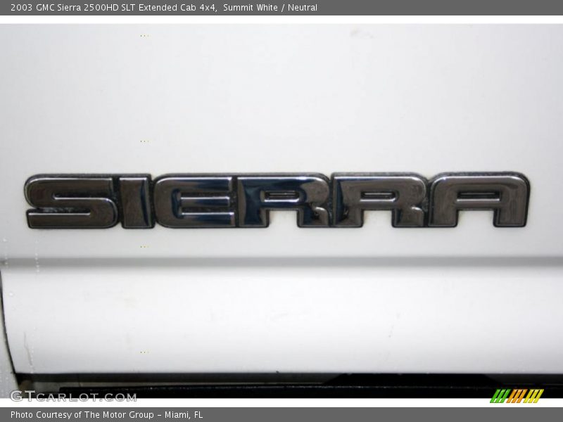 Summit White / Neutral 2003 GMC Sierra 2500HD SLT Extended Cab 4x4