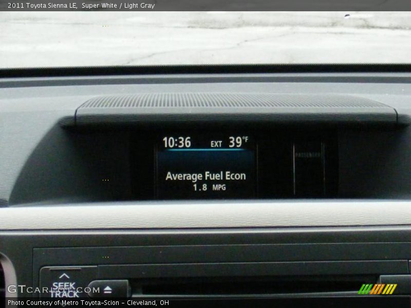 Super White / Light Gray 2011 Toyota Sienna LE