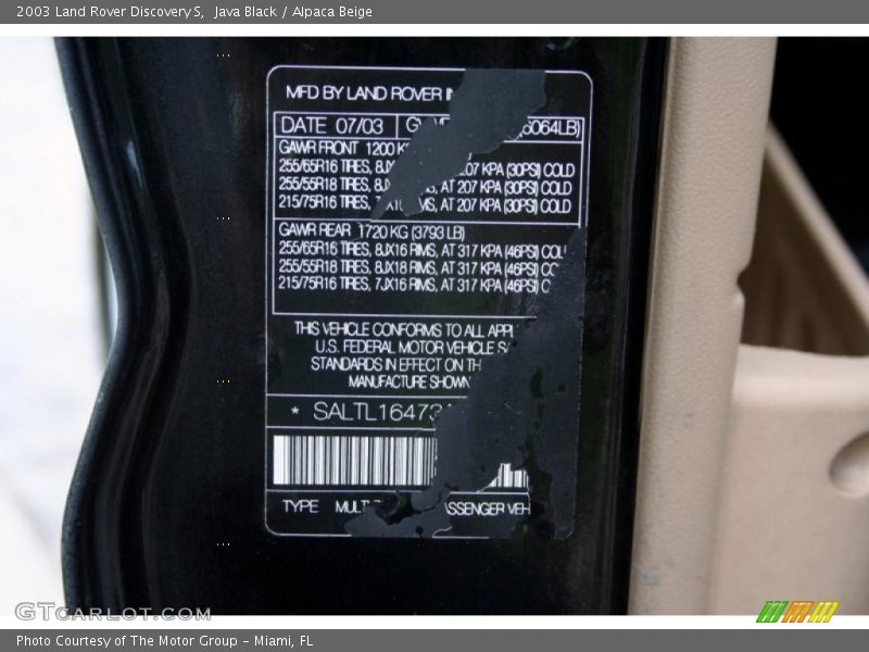 Java Black / Alpaca Beige 2003 Land Rover Discovery S