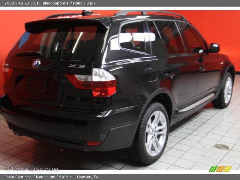 Black Sapphire Metallic / Black 2008 BMW X3 3.0si