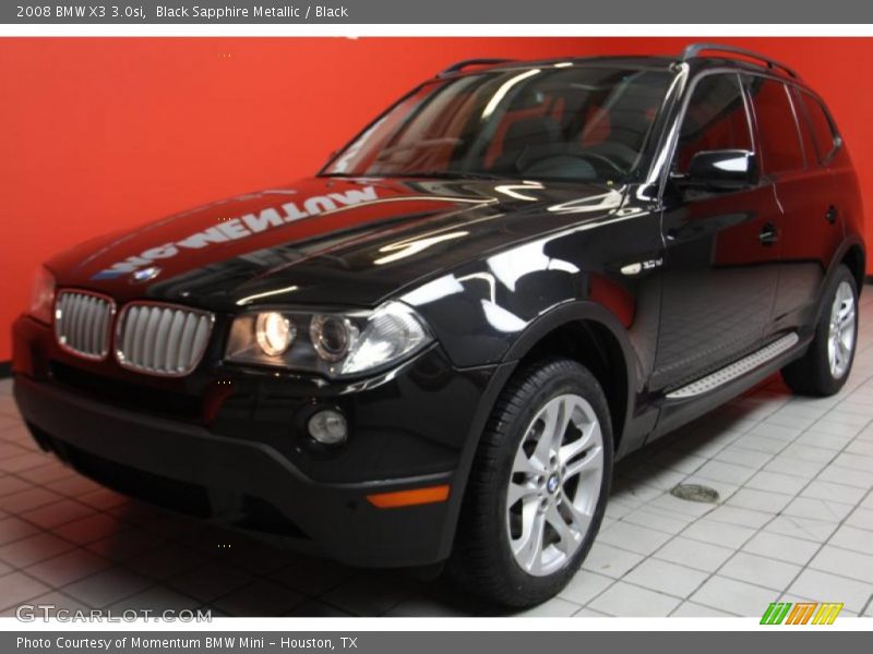 Black Sapphire Metallic / Black 2008 BMW X3 3.0si