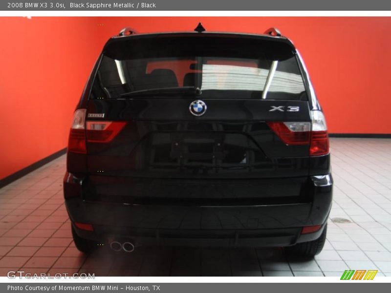 Black Sapphire Metallic / Black 2008 BMW X3 3.0si
