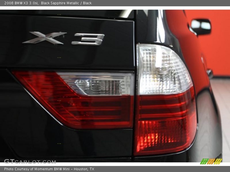 Black Sapphire Metallic / Black 2008 BMW X3 3.0si
