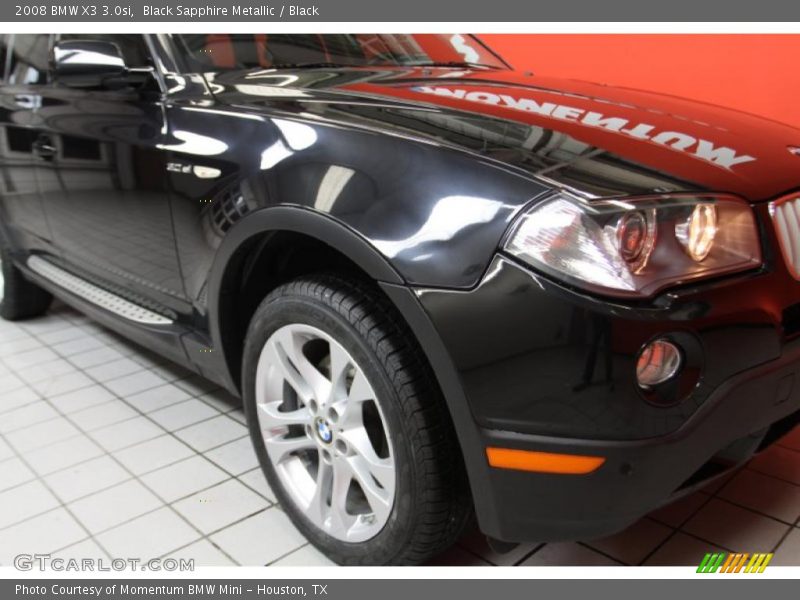 Black Sapphire Metallic / Black 2008 BMW X3 3.0si