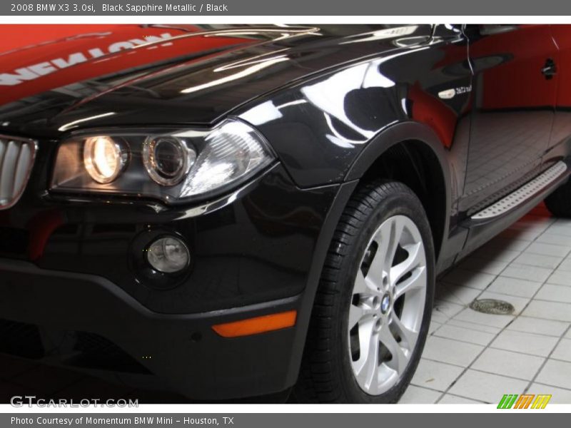 Black Sapphire Metallic / Black 2008 BMW X3 3.0si