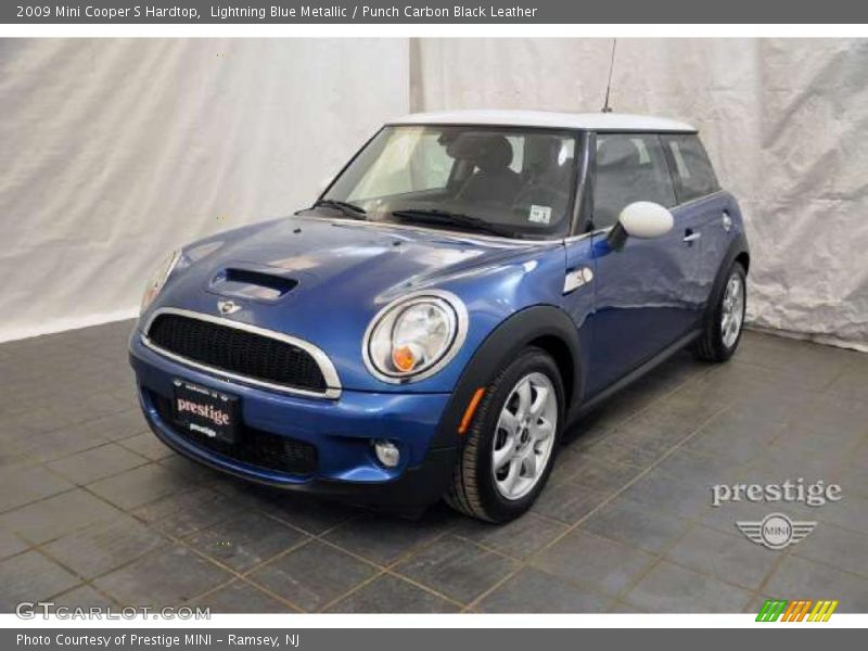 Lightning Blue Metallic / Punch Carbon Black Leather 2009 Mini Cooper S Hardtop