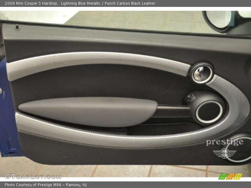 Lightning Blue Metallic / Punch Carbon Black Leather 2009 Mini Cooper S Hardtop