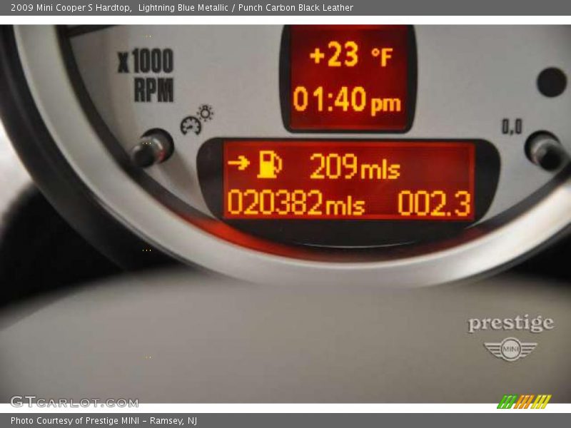 Lightning Blue Metallic / Punch Carbon Black Leather 2009 Mini Cooper S Hardtop