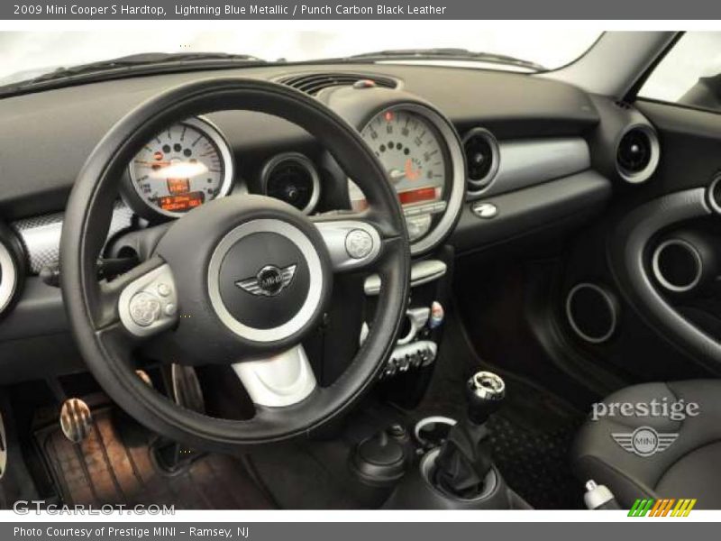 Lightning Blue Metallic / Punch Carbon Black Leather 2009 Mini Cooper S Hardtop