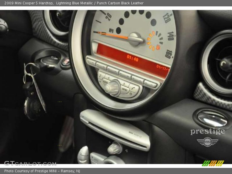 Lightning Blue Metallic / Punch Carbon Black Leather 2009 Mini Cooper S Hardtop