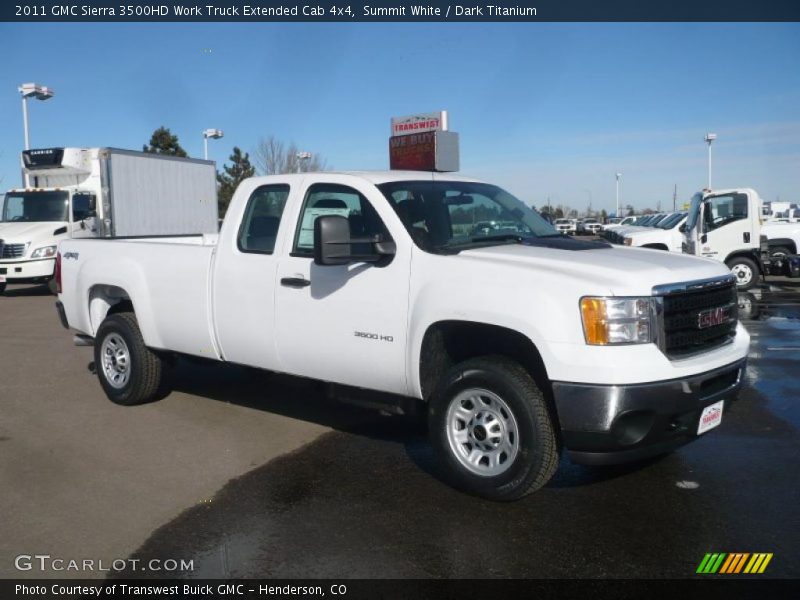 Summit White / Dark Titanium 2011 GMC Sierra 3500HD Work Truck Extended Cab 4x4